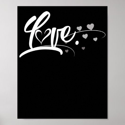 Poster Mignonne Cursive Amour Valentines Jour Rouge (Devant)
