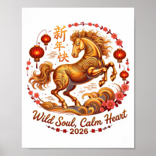 Poster Mignonne Dame Cheval 2026 Âme Sauvage Cœur Calme Z