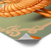 Poster Mignonne douce Grosse Orange Fille (Coin)