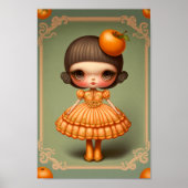 Poster Mignonne douce Grosse Orange Fille (Devant)