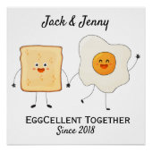 Poster Mignonne Drôle Joyeux Toast Eggcelcelcelcelcate En (Devant)