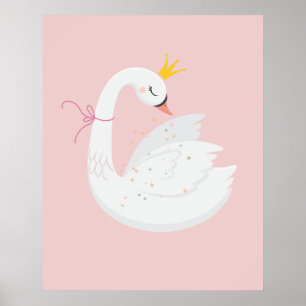 Poster Mignonne et fière petite princesse cygne