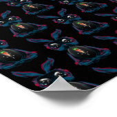 Poster Mignonne Eyes Rabbit en Yoga Pose Méditation (Coin)