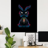 Poster Mignonne Eyes Rabbit en Yoga Pose Méditation (Bureau à domicile)