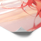 Poster Mignonne fille anime aux cheveux roux sur la plage (Coin)