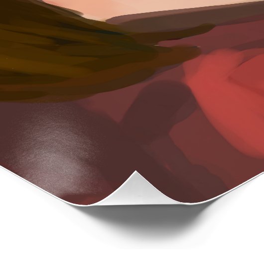 Poster Mignonne fille Arrière - plan simple Art numérique (Coin)