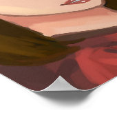 Poster Mignonne fille Arrière - plan simple Art numérique (Coin)