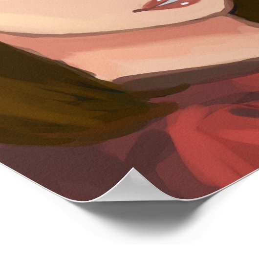 Poster Mignonne fille Arrière - plan simple Art numérique (Coin)