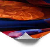 Poster Mignonne fille aux fleurs orange (Coin)