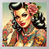 Poster Mignonne fille tatouée (Devant)