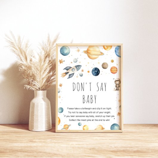 Poster Mignonne garçon astronaute espace ne pas dire jeu 
