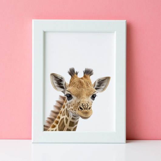 Poster Mignonne Garderie de Bébé Girafe Safari de la Jung