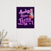 Poster Mignonne Gnome Drôle Vous Souhaitant Joyeux Pâques (Cuisine)