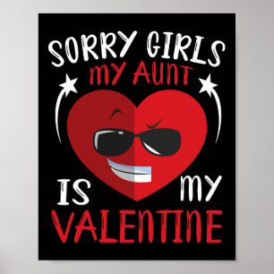 Poster Mignonne Grand Coeur Face Désolé Filles Ma Tante E