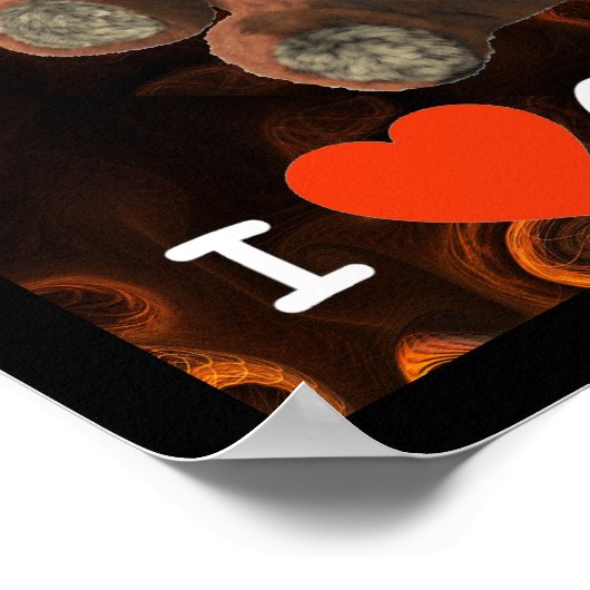 Poster Mignonne I Coeur (Amour) Chocolat Teddy Ours (Coin)