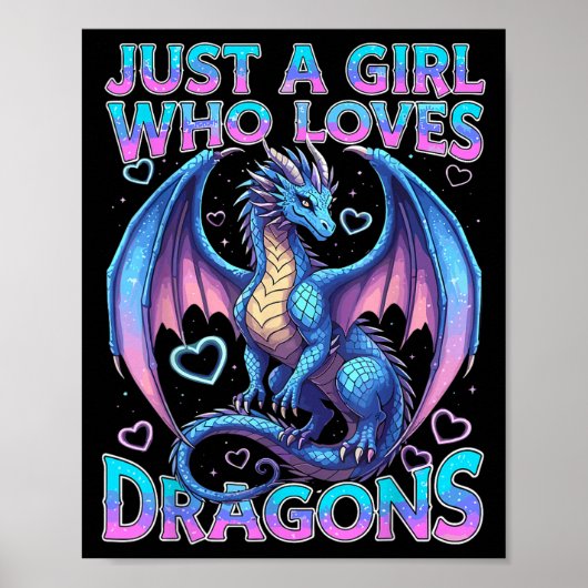 Poster Mignonne Juste Une Fille Qui Aime Les Dragons (Devant)