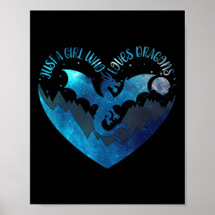 Poster Mignonne Juste Une Fille Qui Aime Les Dragons Mign