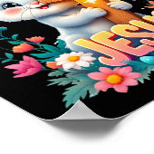 Poster Mignonne Lapin de Pâques Jésus foi Croix chrétienn (Coin)