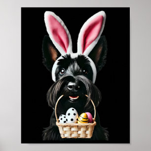 Poster Mignonne Lapin Ear Scottish Terrier Chien Oeufs de