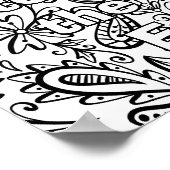 Poster Mignonne Lapin Lounge en Fleurs Mignonnes Couleur  (Coin)