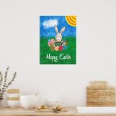 Poster Mignonne Lapin Vendant Des Oeufs De Pâques Pour Ca (Cuisine)