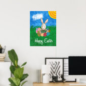 Poster Mignonne Lapin Vendant Des Oeufs De Pâques Pour Ca (Bureau à domicile)