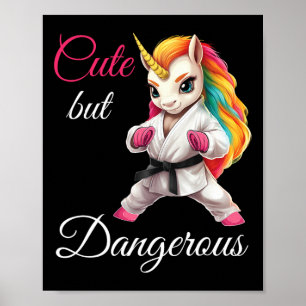 Poster Mignonne, Mais Dangereux Karate Funny Unicorn Taek