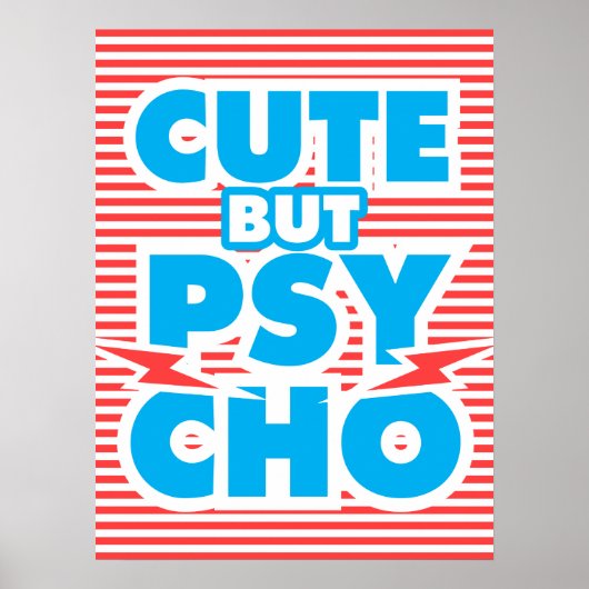 Poster Mignonne Mais Psycho, modèle 2 (Devant)