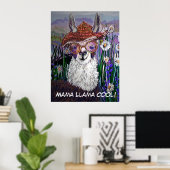 Poster Mignonne Mama Llama Gardez votre Cool (Bureau à domicile)