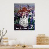 Poster Mignonne Mama Llama Gardez votre Cool (Cuisine)
