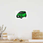 Poster Mignonne micro-voiture verte (Cuisine)