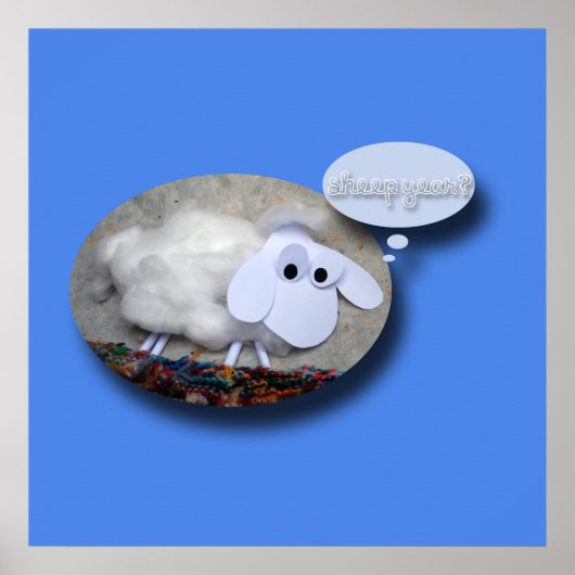 Poster Mignonne Mouton chinois Année Zodiac Anniversaire  (Devant)