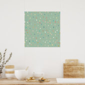 Poster Mignonne Multicolor Motif Dotty Sur Sage Green (Cuisine)
