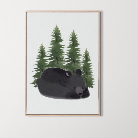 Poster Mignonne Ours Bois Mur animal Art Décor Chambre