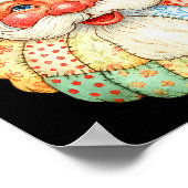 Poster Mignonne Patchwork Santa Claus Noël Noël Noël Noël (Coin)