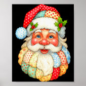 Poster Mignonne Patchwork Santa Claus Noël Noël Noël Noël (Devant)
