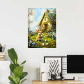 Poster Mignonne Peinture Mur Bunny de Pâques (Bureau à domicile)