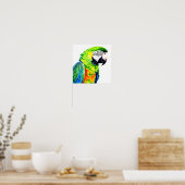 Poster Mignonne perroquet vert généré par l'IA (Cuisine)