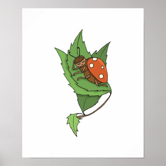 Poster mignonne petite coccinelle (Devant)