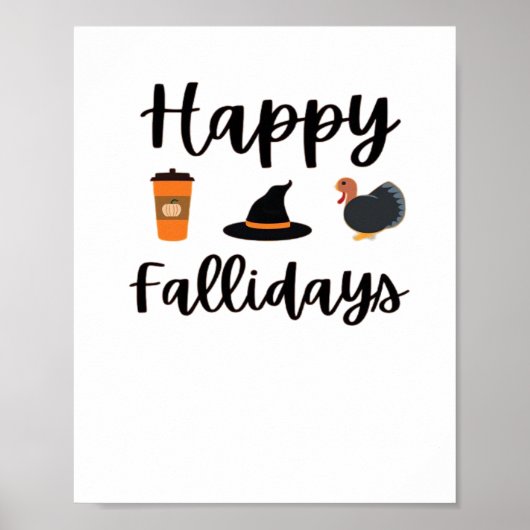 Poster Mignonne saison d'automne Joyeux Fallidays Thanksg (Devant)