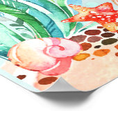 Poster Mignonne sirène d'aquarelle sous le Baby shower ma (Coin)