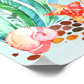 Poster Mignonne sirène d'aquarelle sous le Baby shower ma (Coin)