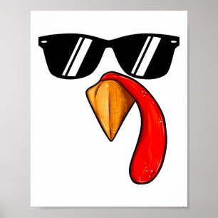 Poster Mignonne Turquie Face Garçon Thanksgiving Costume