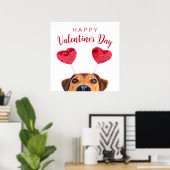 Poster Mignonne Valentine's Day Chien Funny Heart Headban (Bureau à domicile)