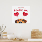 Poster Mignonne Valentine's Day Chien Funny Heart Headban (Cuisine)