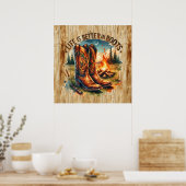 Poster Mignonne vie meilleure bottes Western (Cuisine)