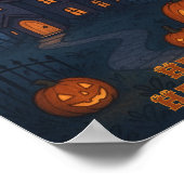 Poster Mignonne Whimsical Maison Hantée Éffrayante | Hall (Coin)