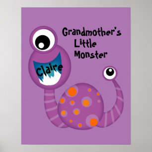 Poster Mignons Cyclops violet Monster Amusant pour les en