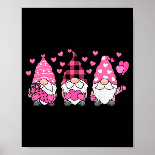 Poster Mignons gnomes nordiques de la Saint-Valentin avec