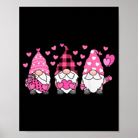 Poster Mignons gnomes nordiques de la Saint-Valentin avec (Devant)